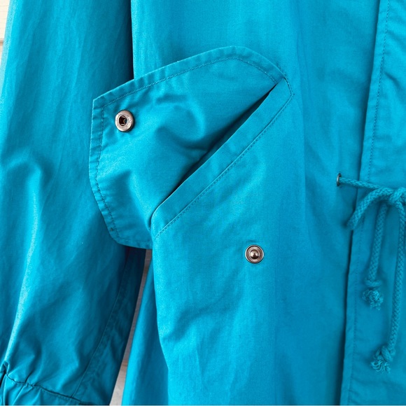 Garnet Hill Womens Blue Hooded Spring Longline Jacket Size 12 - Picture 7 of 13